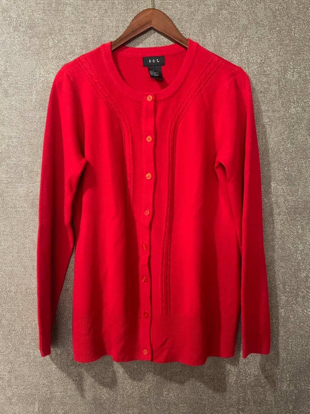 R.Q.T Women's Red Button-Front Knit Cardigan Set